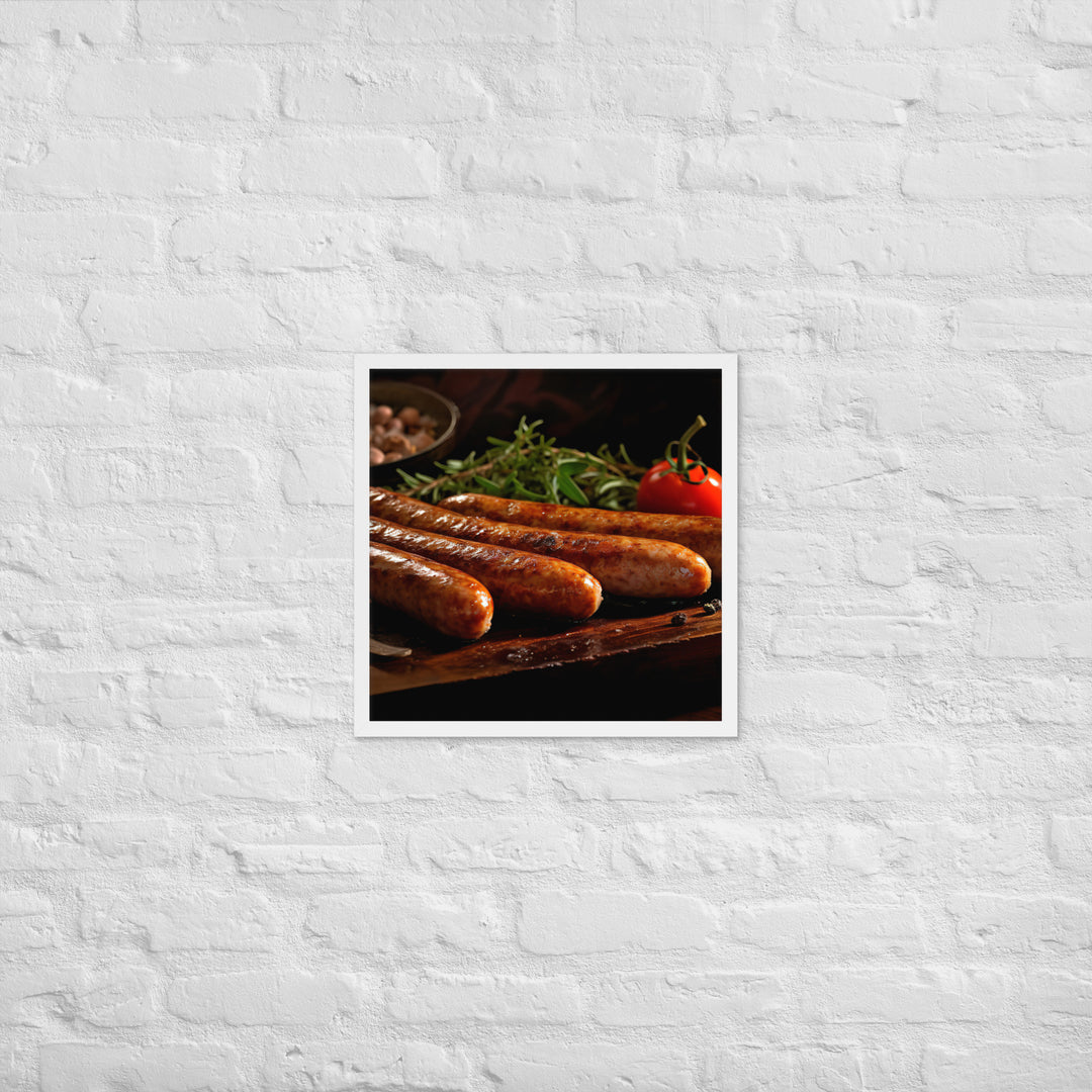 Baked Sausage Framed poster 🤤 from Yumify.AI