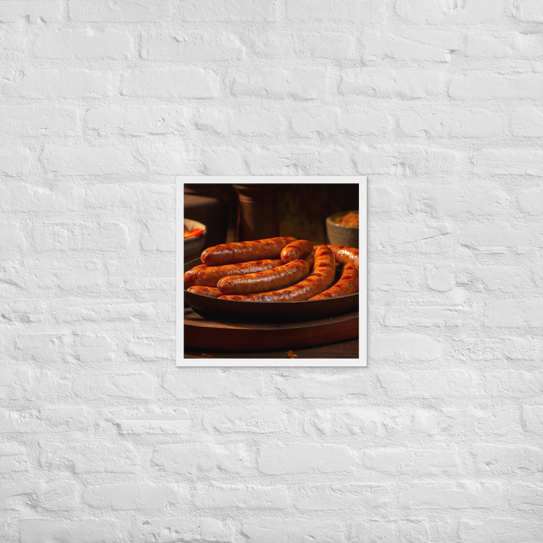 Baked Sausage Framed poster 🤤 from Yumify.AI