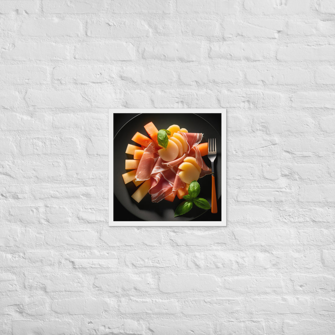 Parma Ham and Melon Appetizer Framed poster 🤤 from Yumify.AI