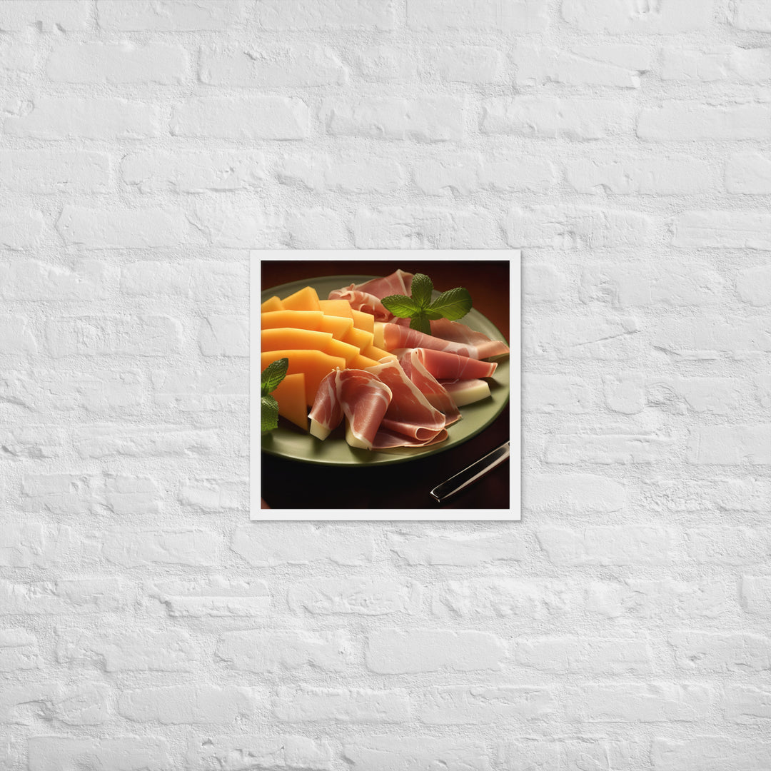 Parma Ham and Melon Appetizer Framed poster 🤤 from Yumify.AI