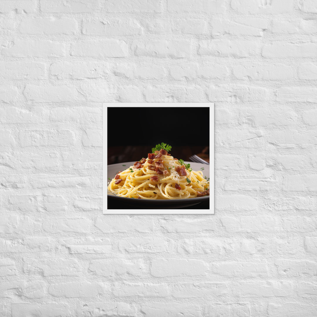 Spaghetti Carbonara with Bacon Framed poster 🤤 from Yumify.AI