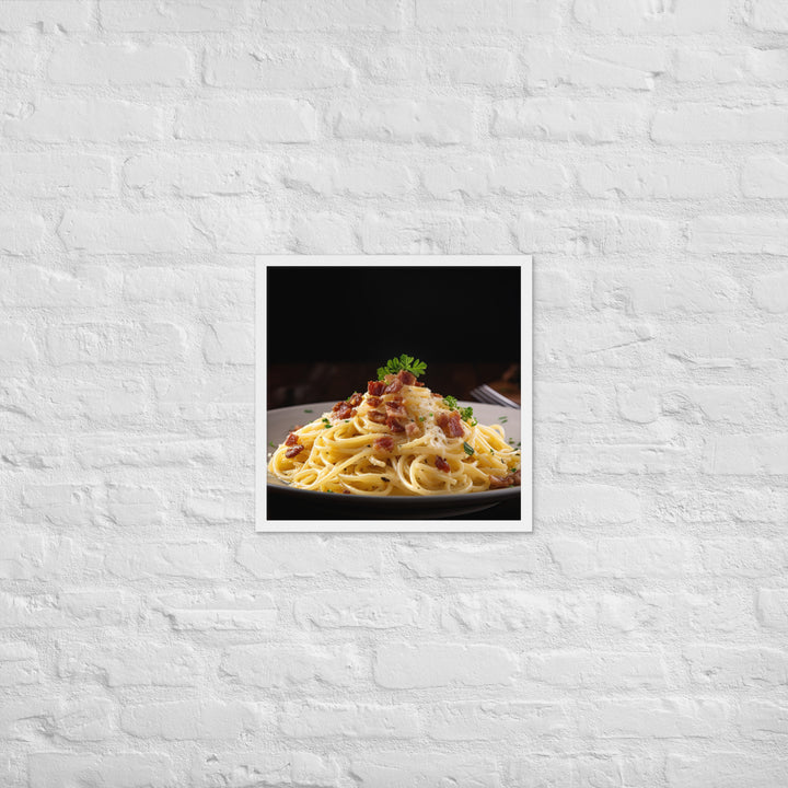 Spaghetti Carbonara with Bacon Framed poster 🤤 from Yumify.AI
