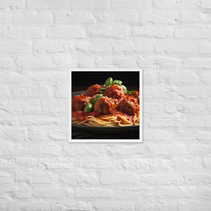 Classic Spaghetti and Meatballs Framed poster 🤤 from Yumify.AI