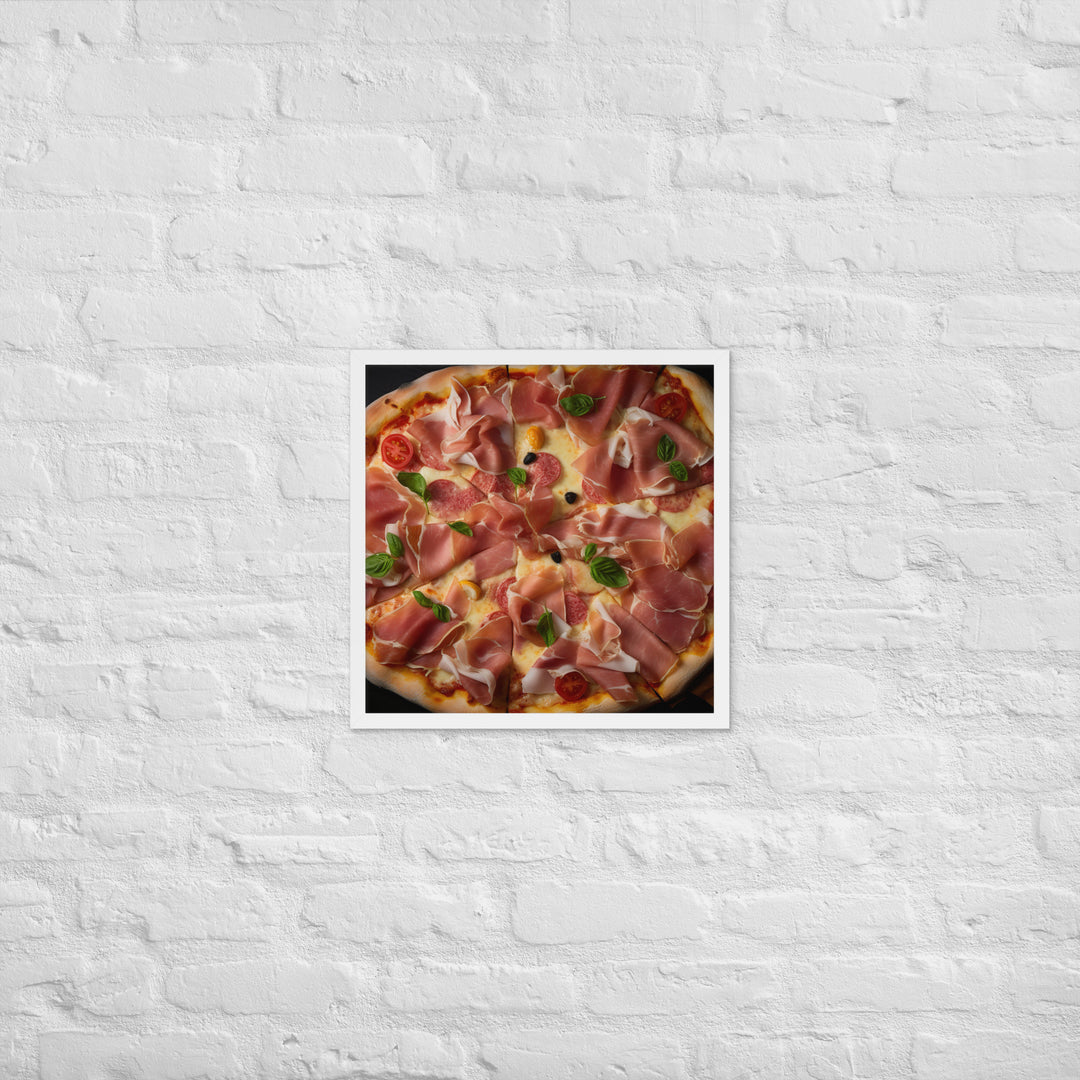 Parma Ham and Mozzarella Pizza Framed poster 🤤 from Yumify.AI