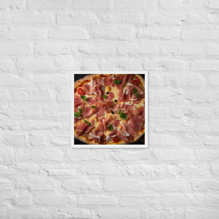 Parma Ham and Mozzarella Pizza Framed poster 🤤 from Yumify.AI