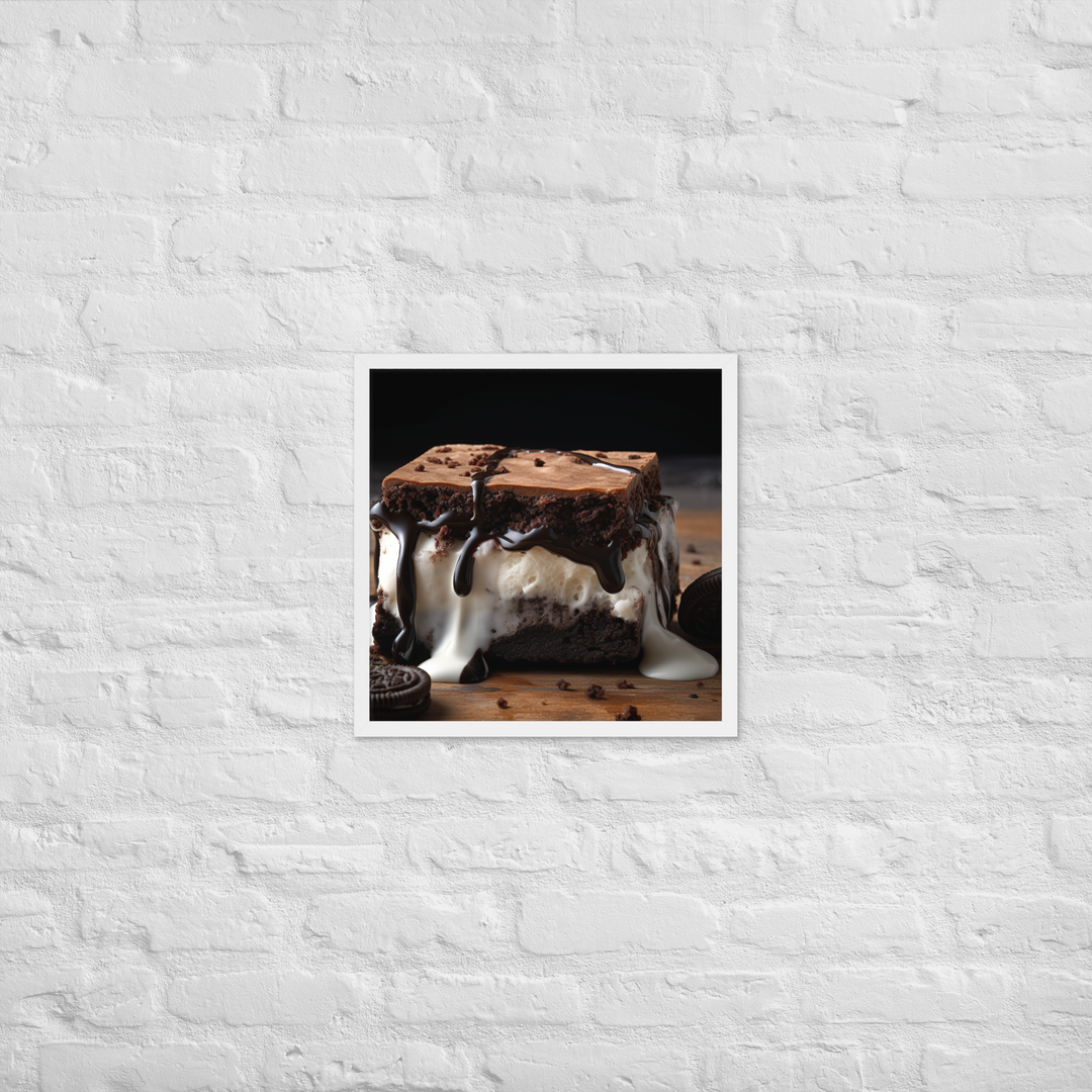 Oreo Brownie Ice Cream Sandwich Framed poster 🤤 from Yumify.AI