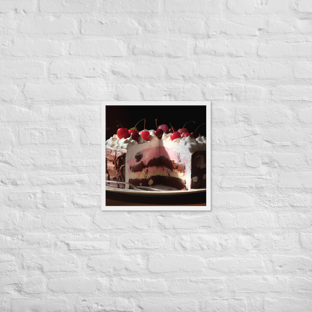 Neapolitan Ice Cream Cake Framed poster 🤤 from Yumify.AI