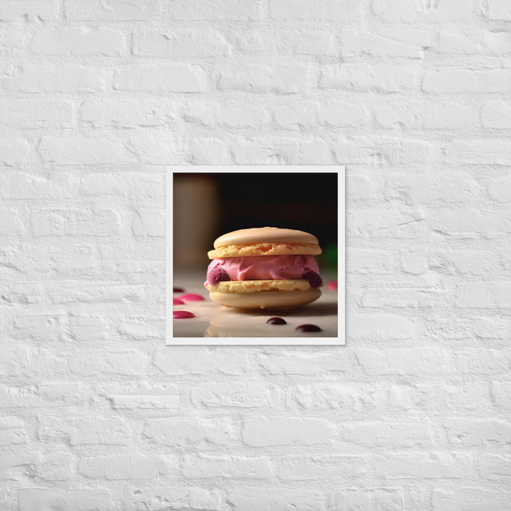 Macaron Ice Cream Sandwich Framed poster 🤤 from Yumify.AI