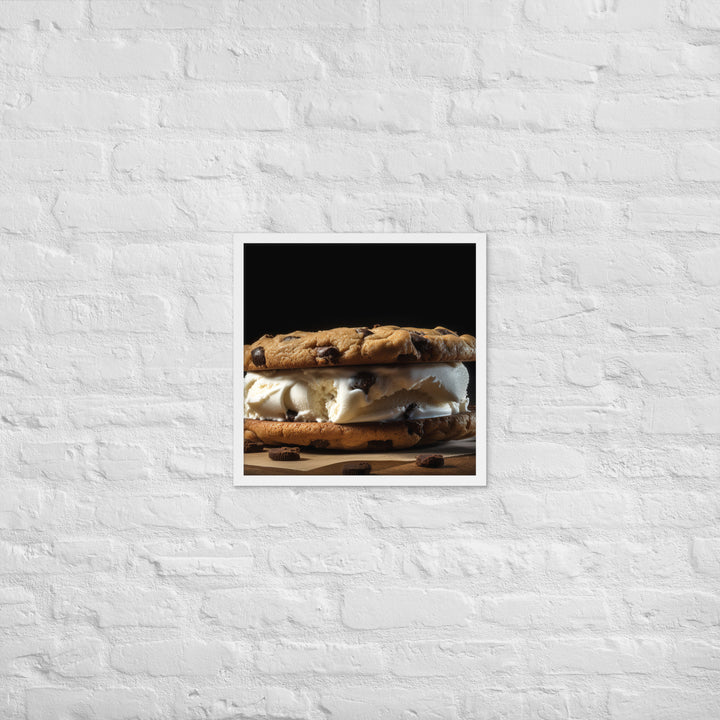 Classic Chocolate Chip Cookie Ice Cream Sandwich Framed poster 🤤 from Yumify.AI