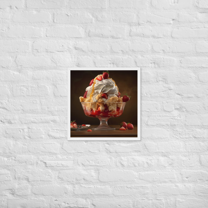 Strawberry Shortcake Sundae Framed poster 🤤 from Yumify.AI