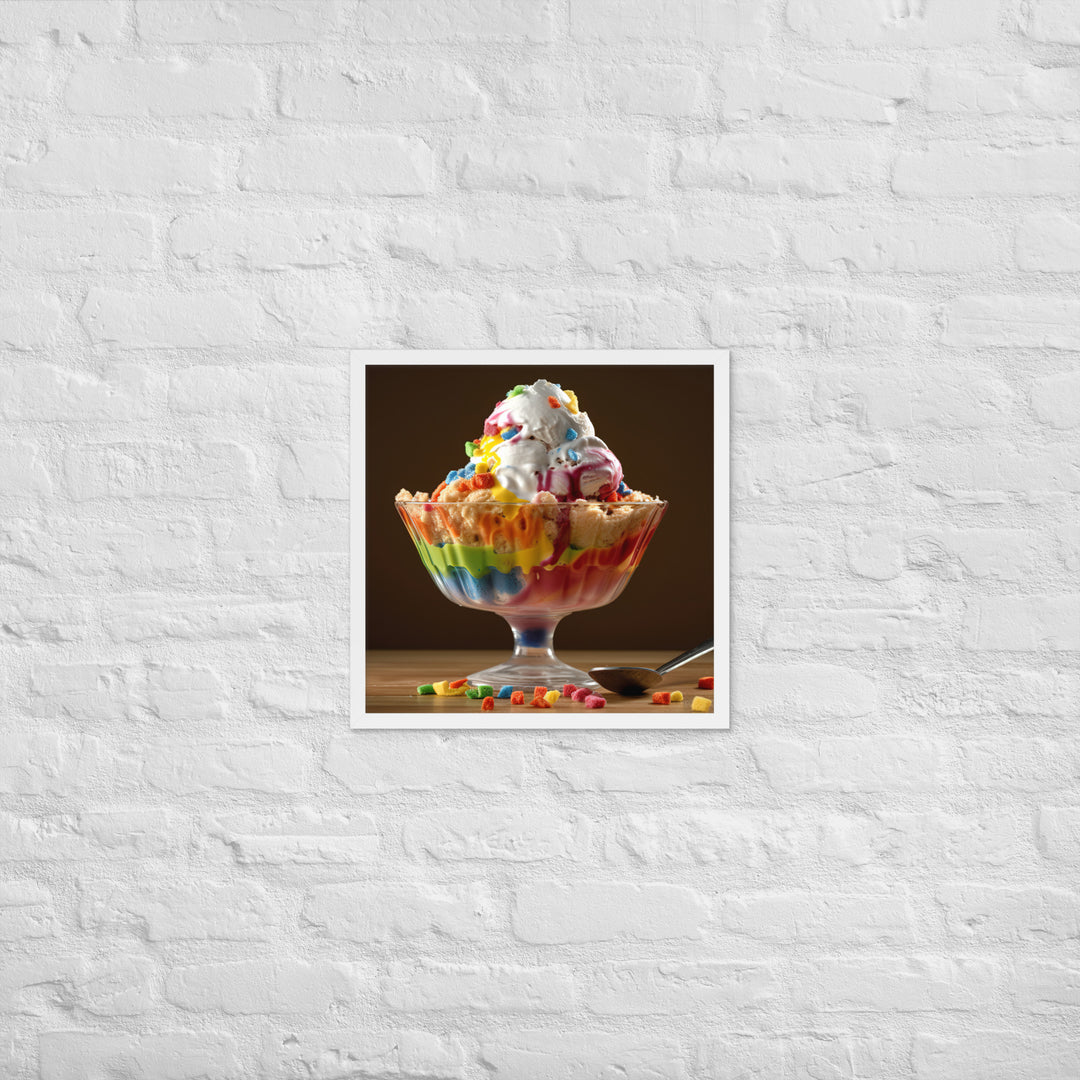 Rainbow Sherbet Sundae Framed poster 🤤 from Yumify.AI