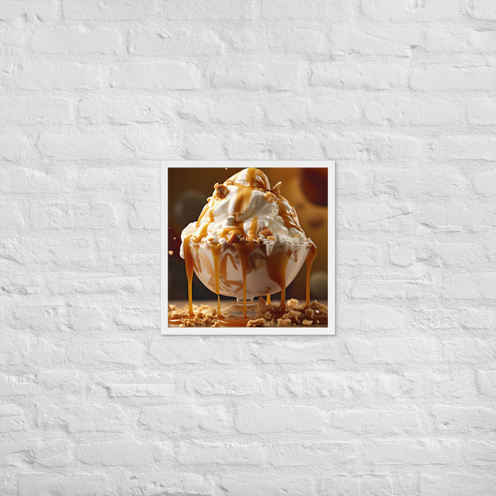 Nutty Caramel Sundae Framed poster 🤤 from Yumify.AI