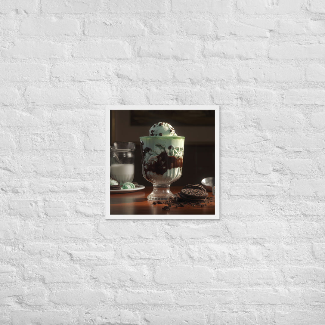 Mint Oreo Sundae Framed poster 🤤 from Yumify.AI