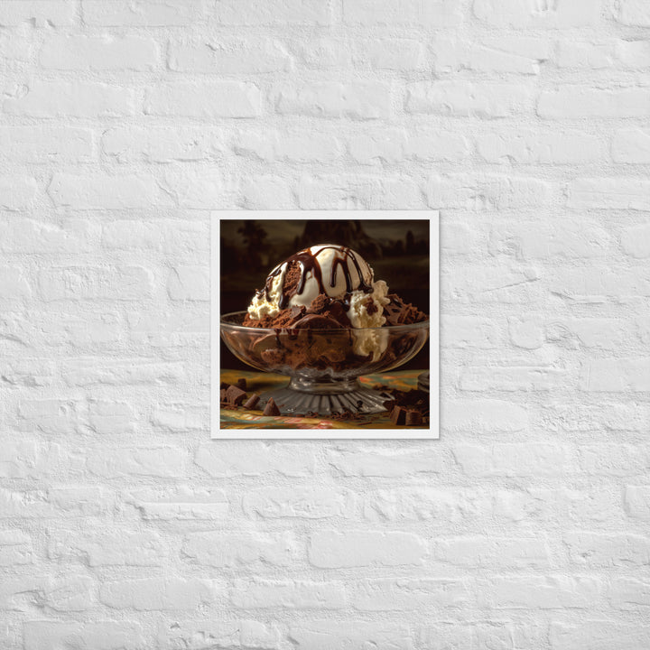 Chocolate Lovers Dream Sundae Framed poster 🤤 from Yumify.AI