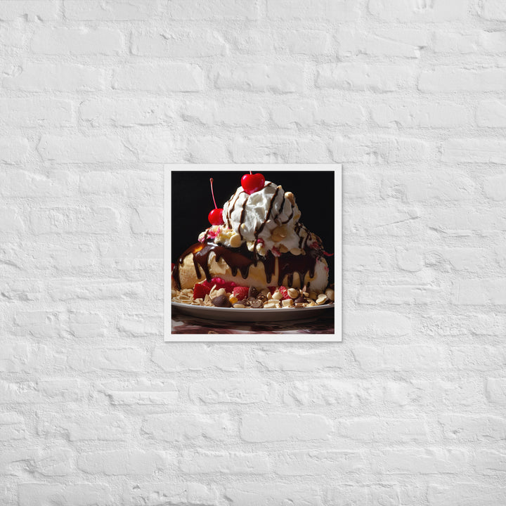 Banana Split Sundae Framed poster 🤤 from Yumify.AI