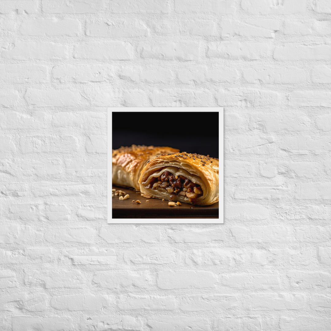 Pork and Apple Sausage Roll Framed poster 🤤 from Yumify.AI