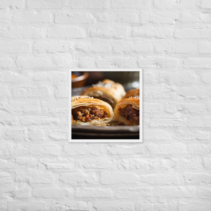 Moroccan Spiced Sausage Roll Framed poster 🤤 from Yumify.AI