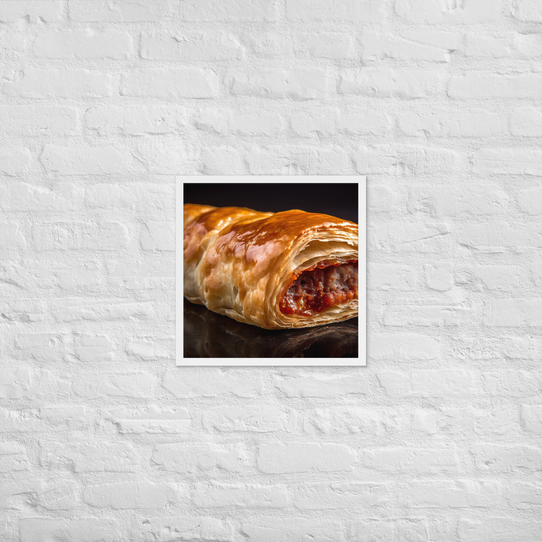 Classic Sausage Roll Framed poster 🤤 from Yumify.AI