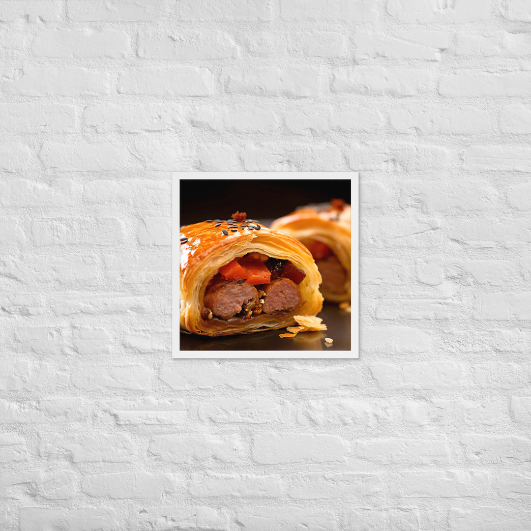 Chicken and Chorizo Sausage Roll Framed poster 🤤 from Yumify.AI