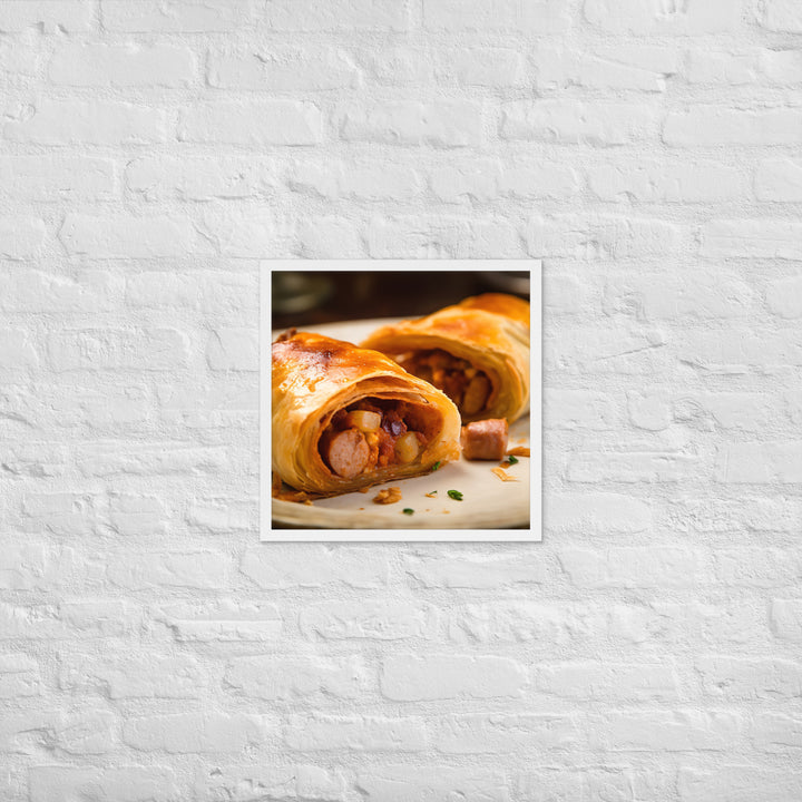 Chicken and Chorizo Sausage Roll Framed poster 🤤 from Yumify.AI