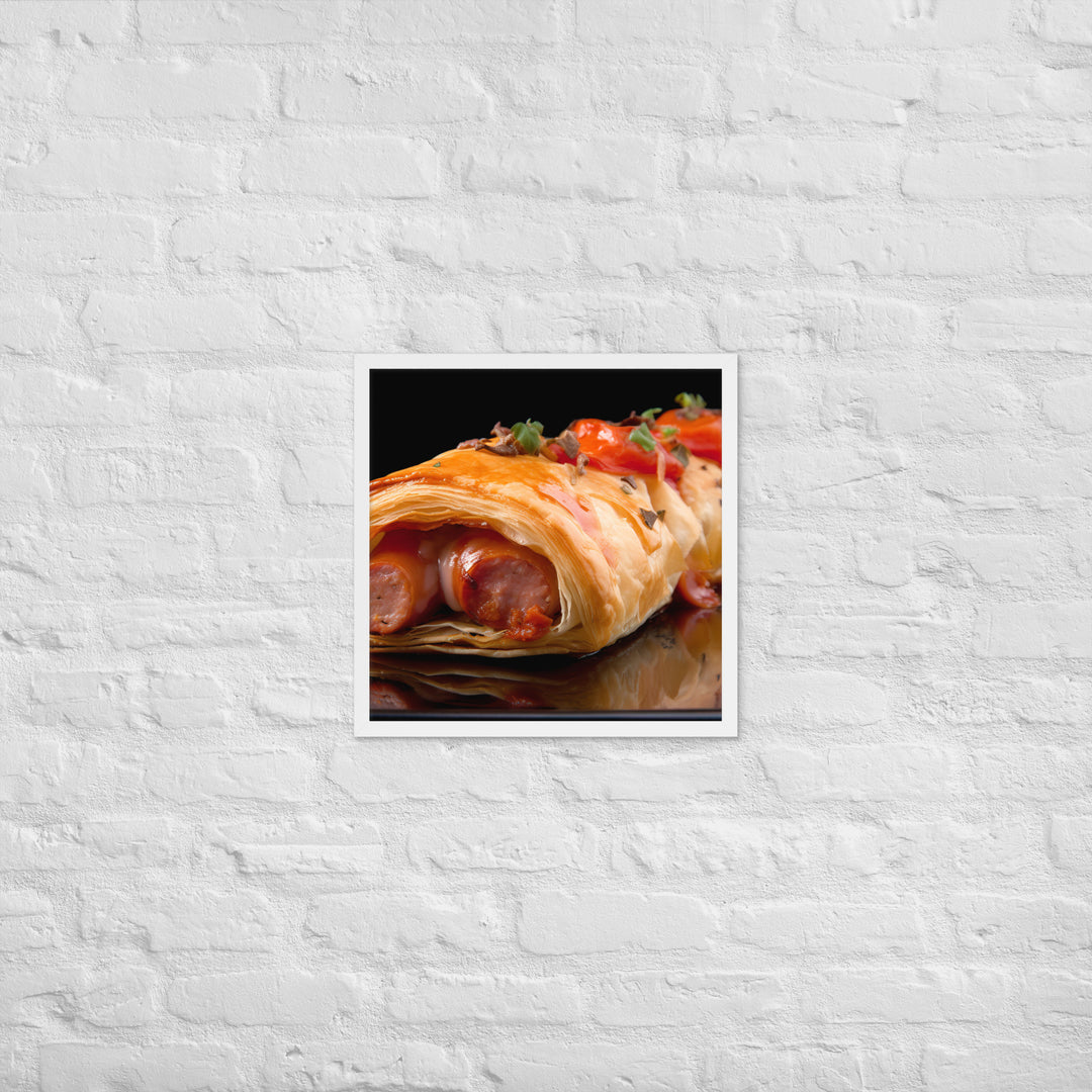 Chicken and Chorizo Sausage Roll Framed poster 🤤 from Yumify.AI