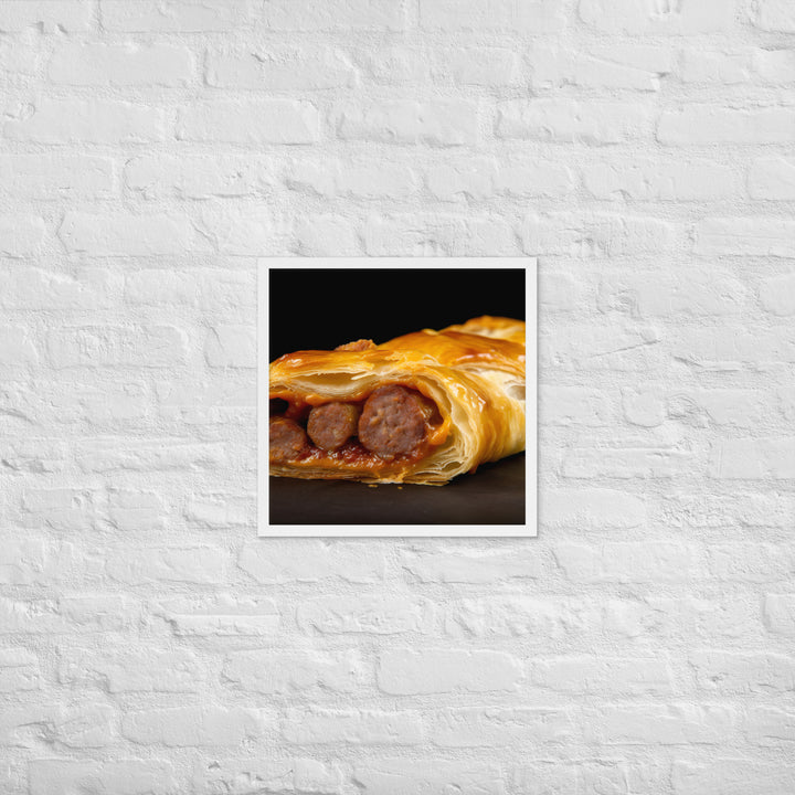 Cheese and Sausage Roll Framed poster 🤤 from Yumify.AI