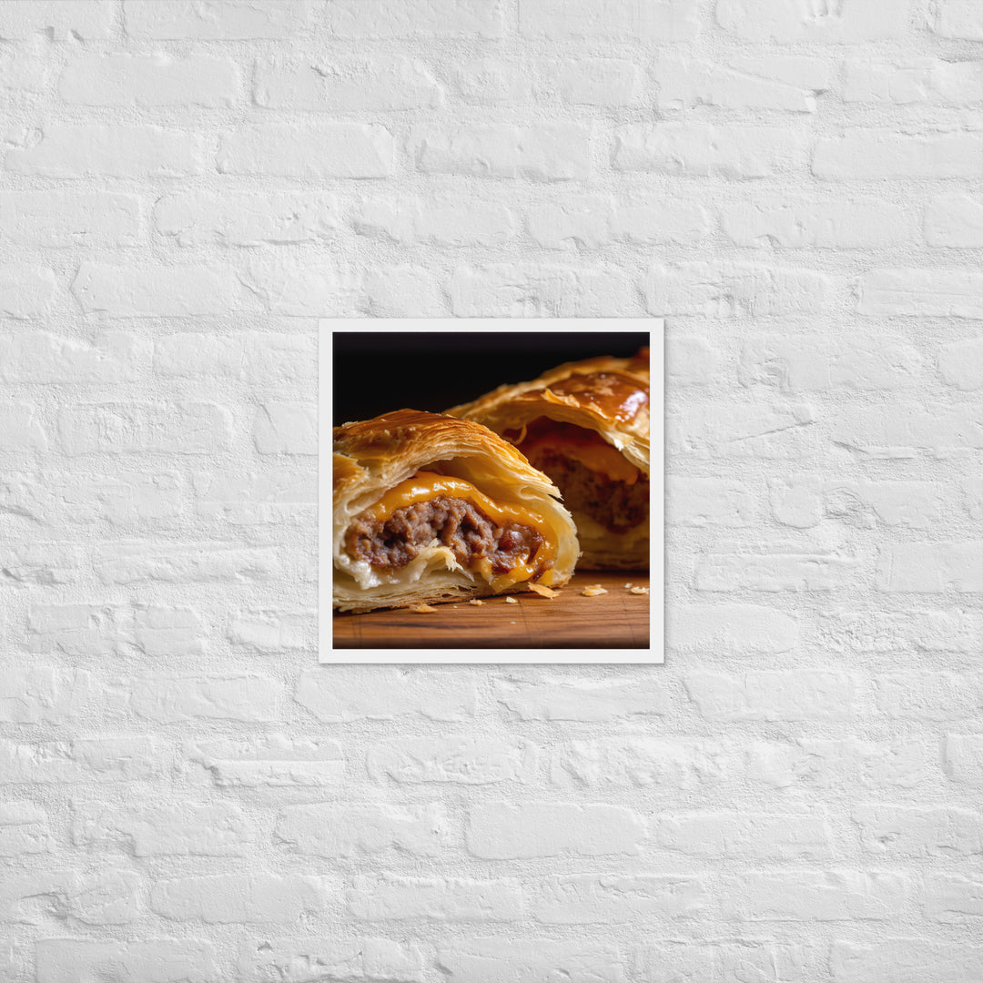 Cheese and Sausage Roll Framed poster 🤤 from Yumify.AI