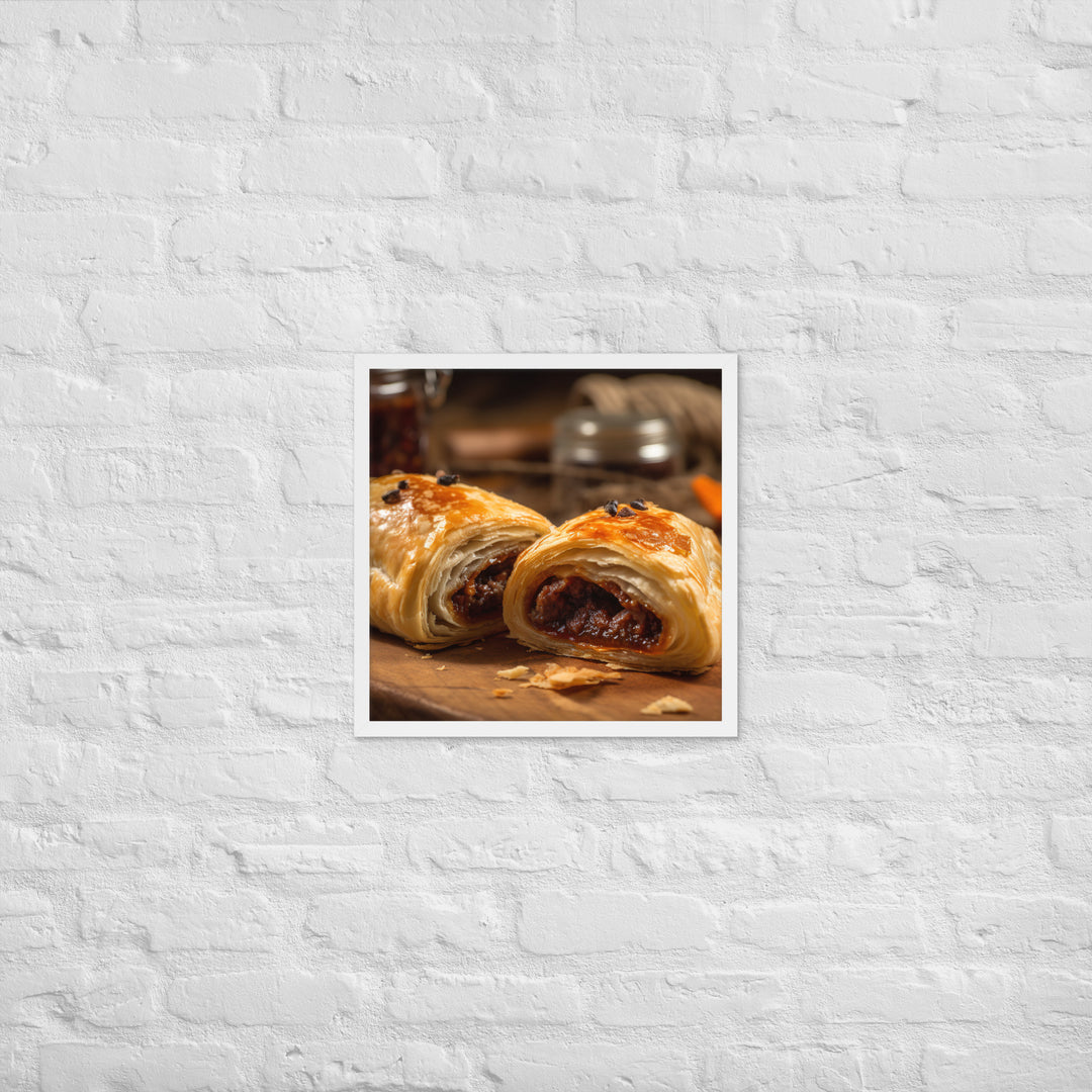 BBQ Sausage Roll Framed poster 🤤 from Yumify.AI