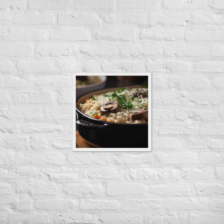 Baked Sausage and Mushroom Risotto Framed poster 🤤 from Yumify.AI