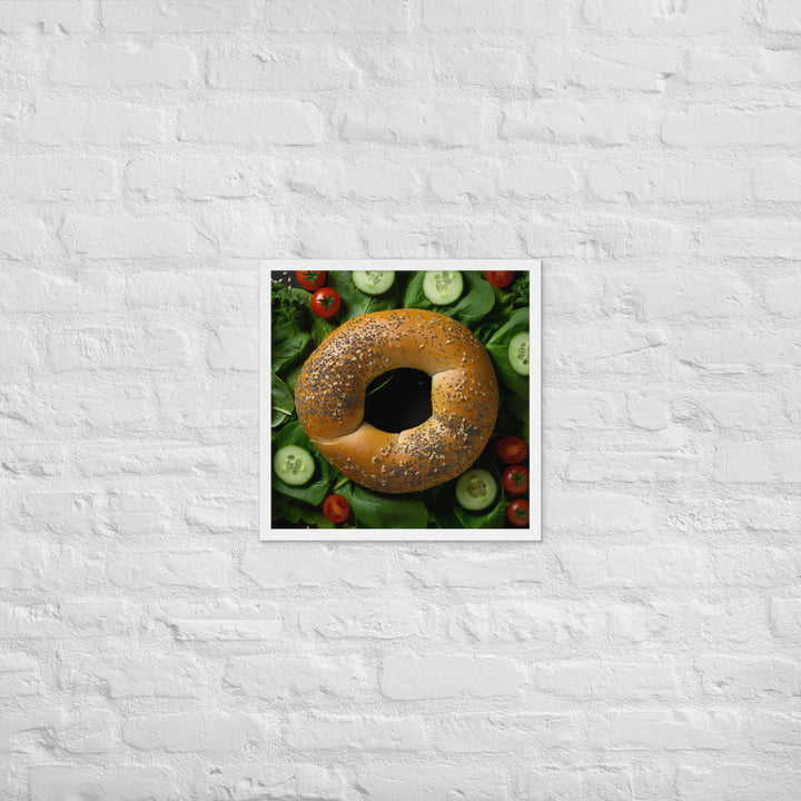 Spinach Bagel Framed poster 🤤 from Yumify.AI