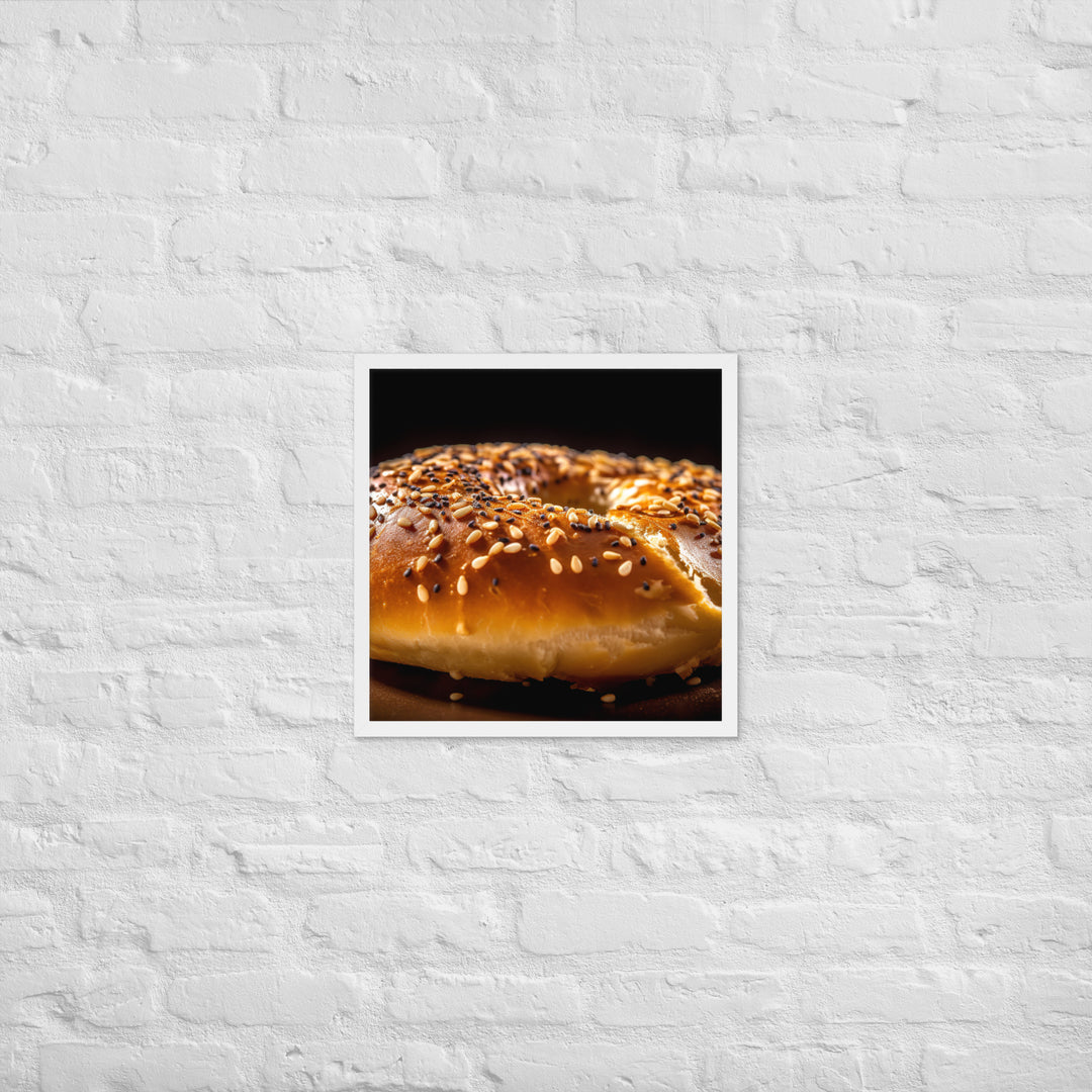 Sesame Bagel Framed poster 🤤 from Yumify.AI