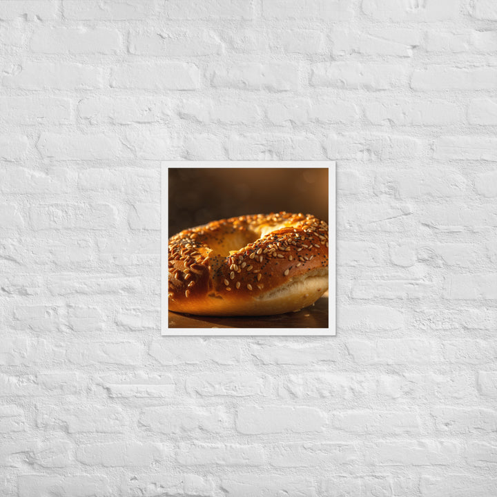 Sesame Bagel Framed poster 🤤 from Yumify.AI