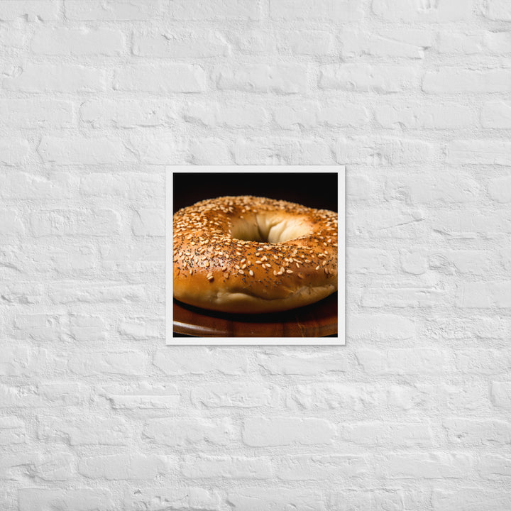 Plain Bagel Framed poster 🤤 from Yumify.AI