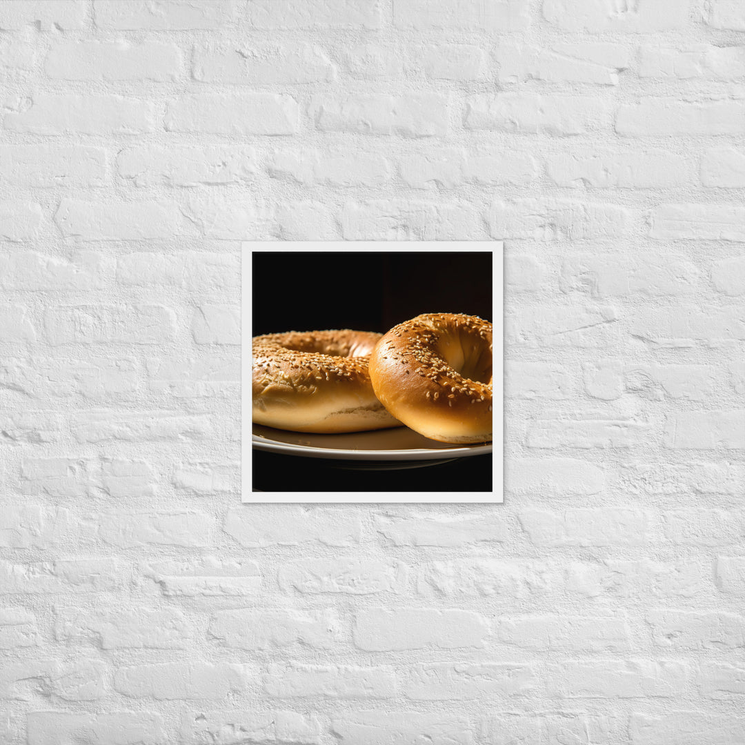 Plain Bagel Framed poster 🤤 from Yumify.AI