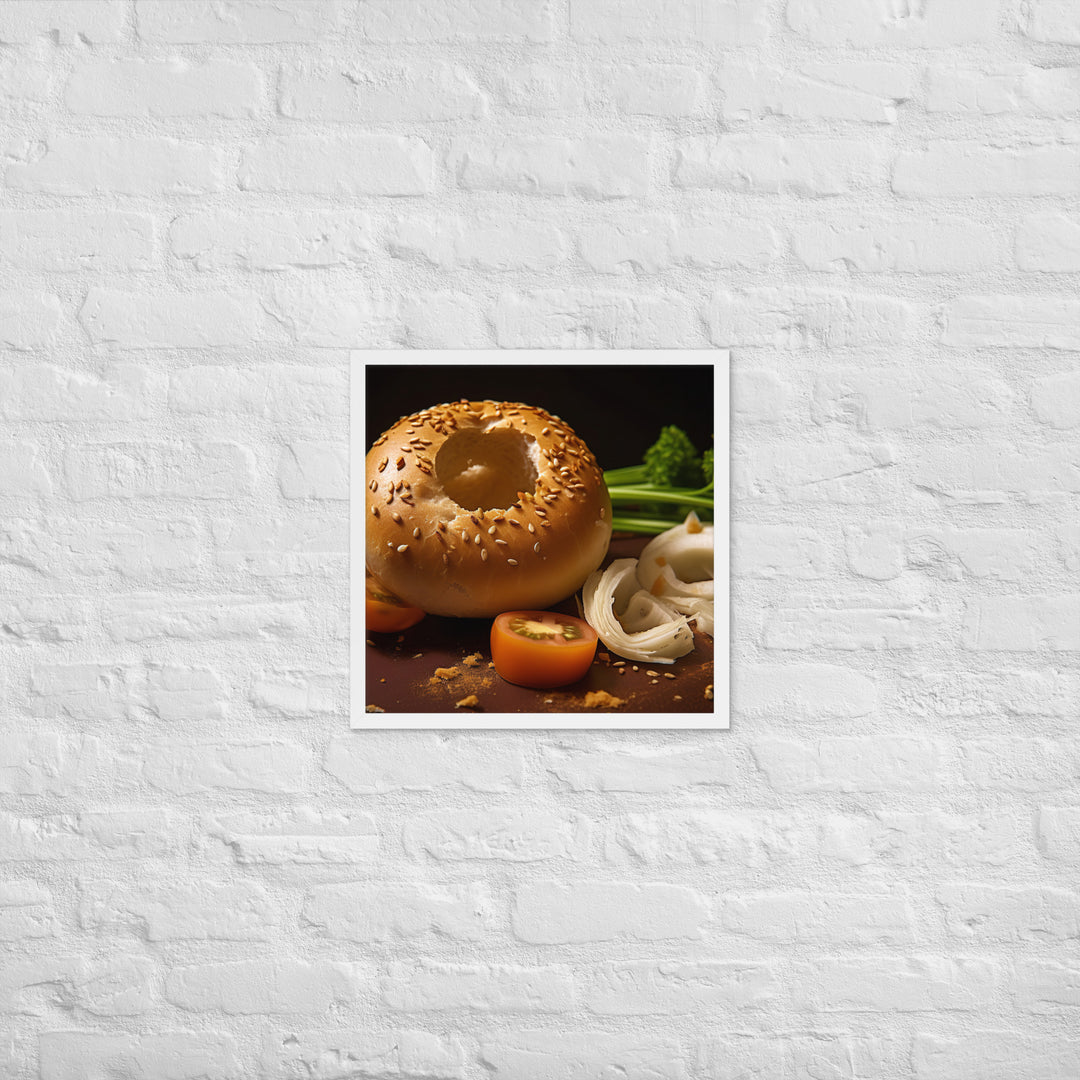 Onion Bagel Framed poster 🤤 from Yumify.AI