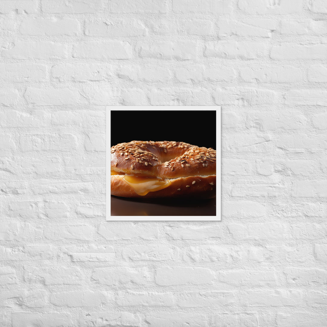 Honey Wheat Bagel Framed poster 🤤 from Yumify.AI