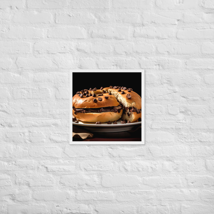 Chocolate Chip Bagel Framed poster 🤤 from Yumify.AI