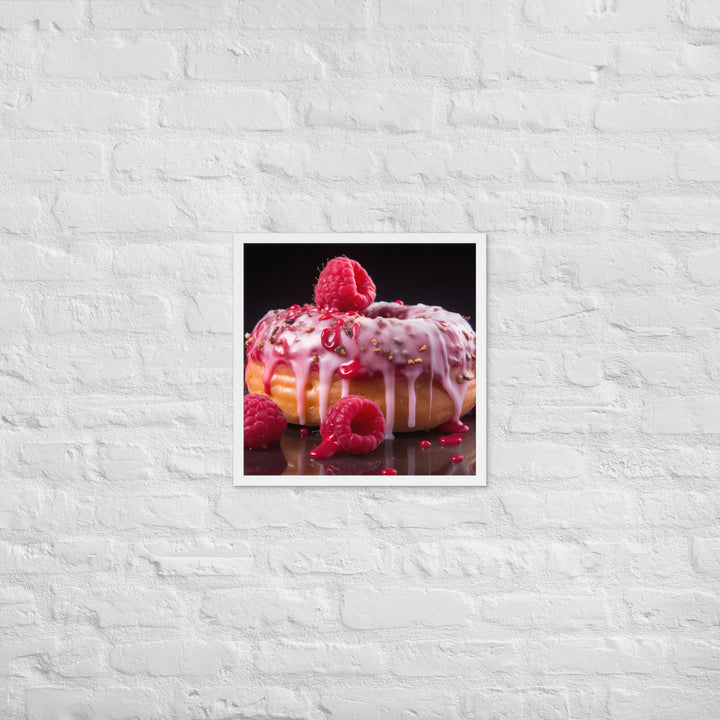 Raspberry Filled Donut Framed poster 🤤 from Yumify.AI