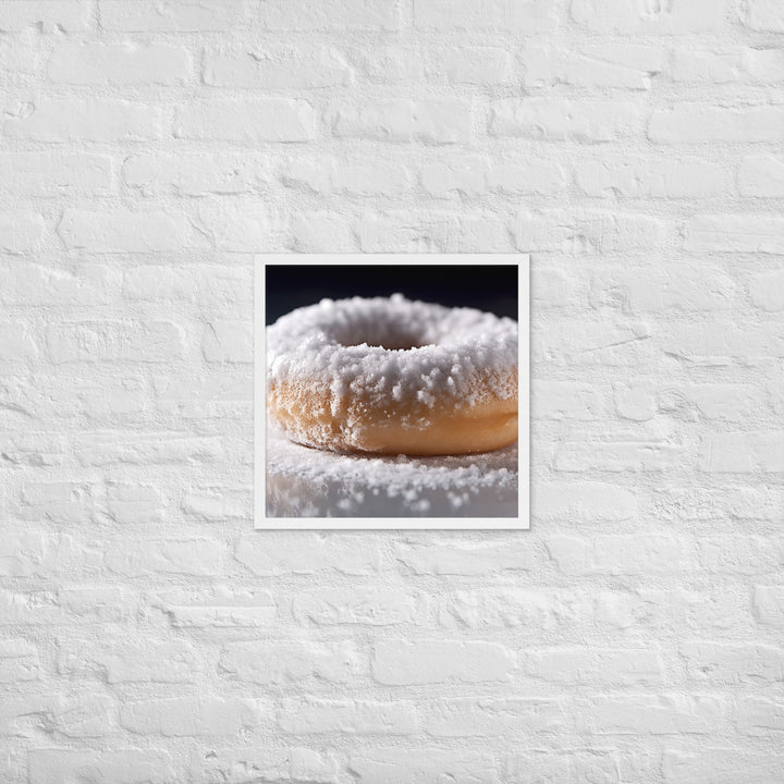 Powdered Sugar Donut Framed poster 🤤 from Yumify.AI