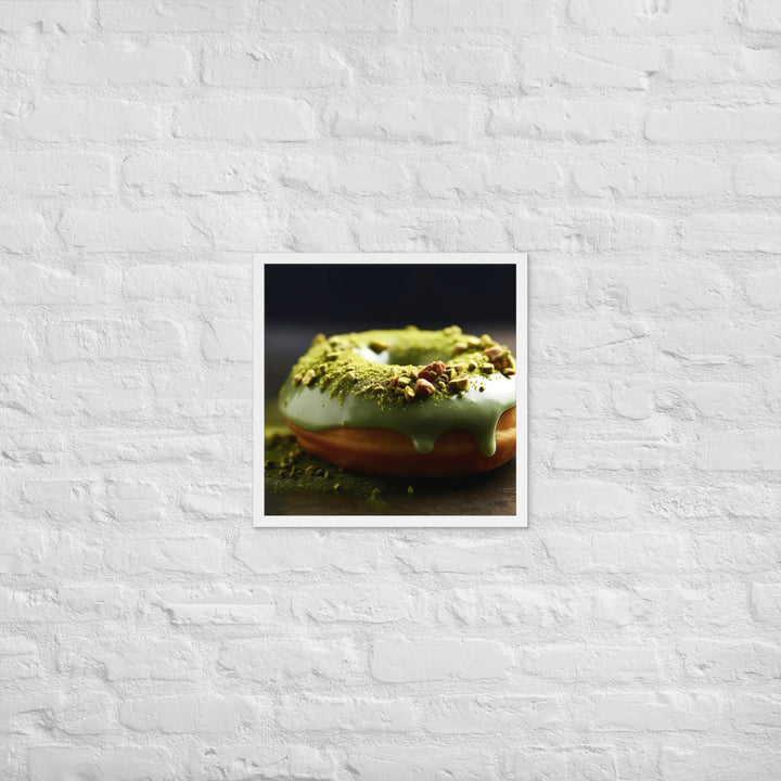 Matcha Green Tea Donut Framed poster 🤤 from Yumify.AI