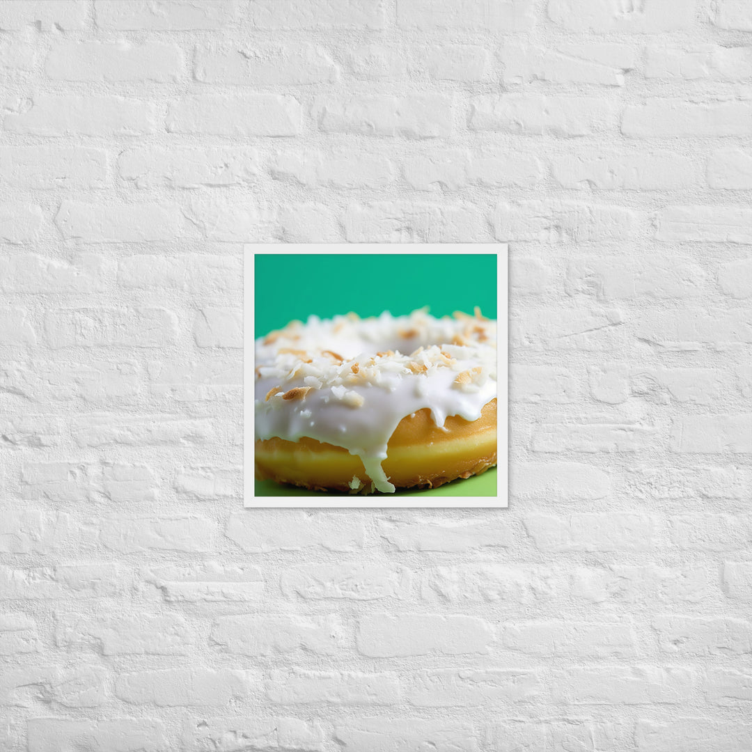 Coconut Cream Donut Framed poster 🤤 from Yumify.AI