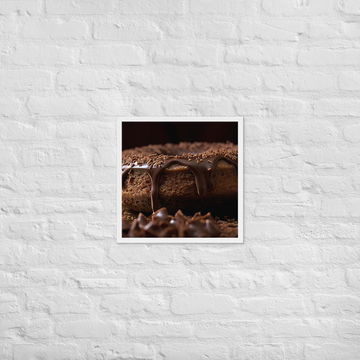 Chocolate Frosted Donut Framed poster 🤤 from Yumify.AI