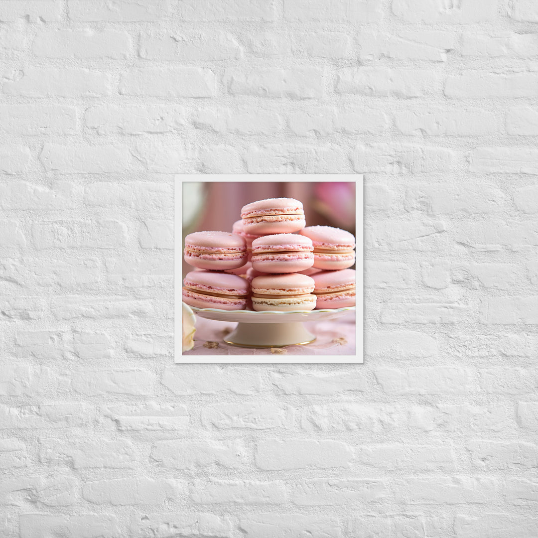 Rose Macarons Framed poster 🤤 from Yumify.AI