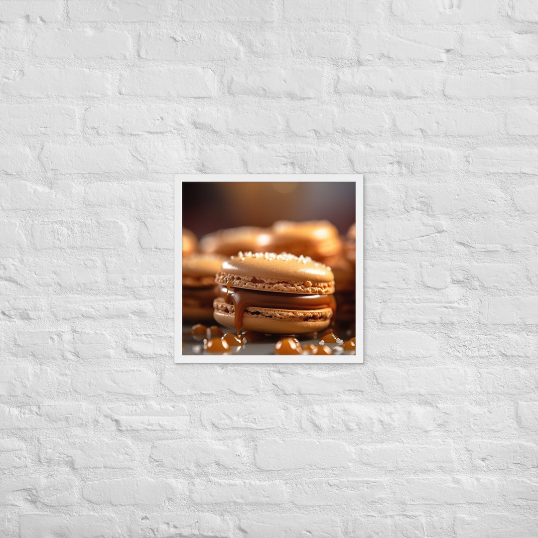 Salted Caramel Macarons Framed poster 🤤 from Yumify.AI