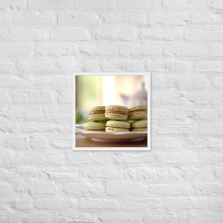 Pistachio Macarons Framed poster 🤤 from Yumify.AI