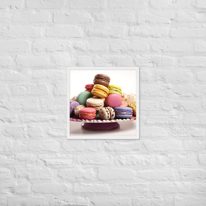 Mixed Flavored Macarons Framed poster 🤤 from Yumify.AI