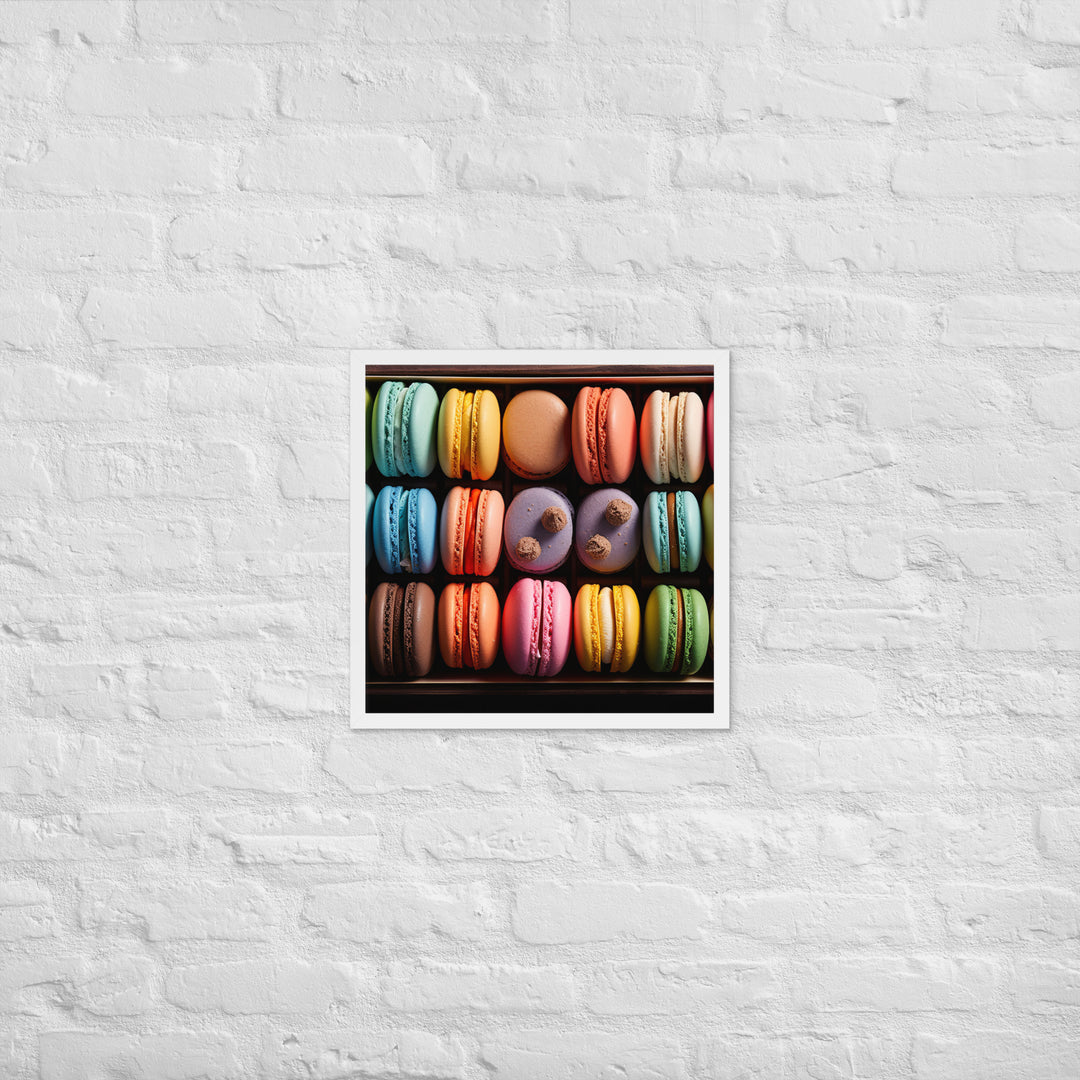 Mixed Flavored Macarons Framed poster 🤤 from Yumify.AI