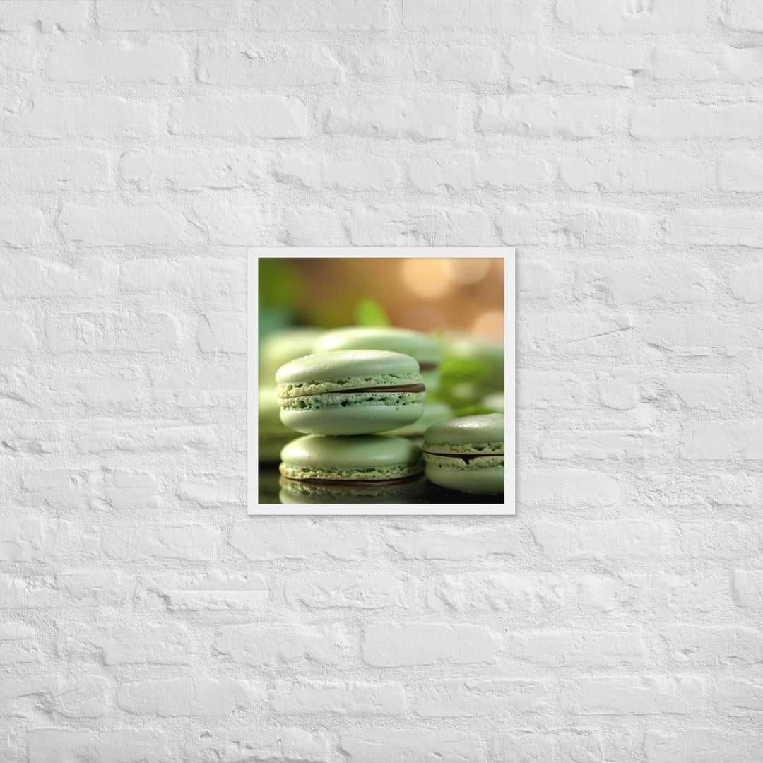 Mint Macarons Framed poster 🤤 from Yumify.AI