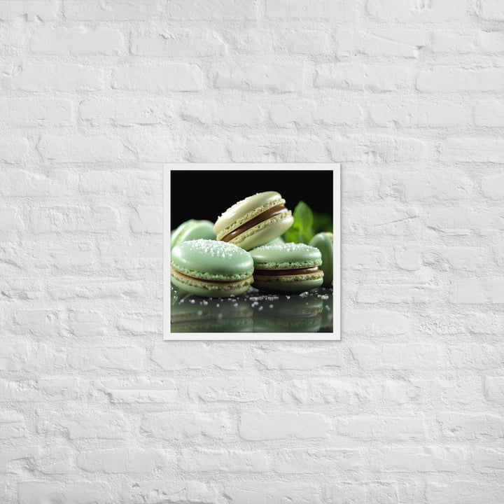 Mint Macarons Framed poster 🤤 from Yumify.AI