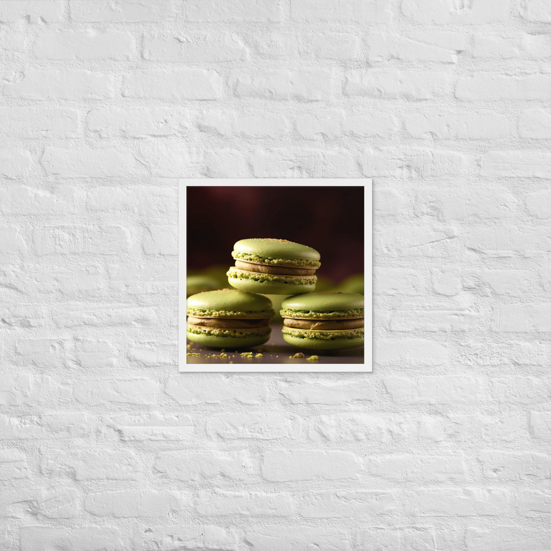 Matcha Green Tea Macarons Framed poster 🤤 from Yumify.AI